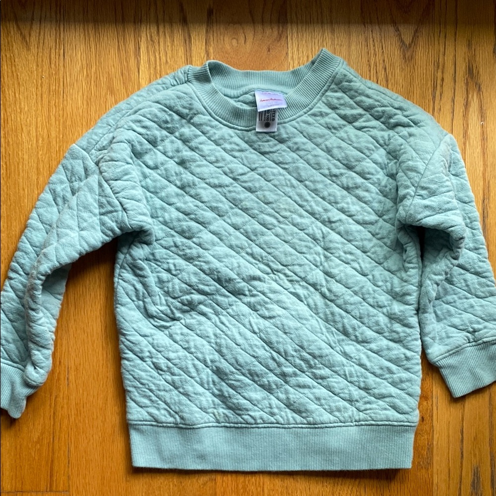 Hanna Andersson Kids Quilted Teal Sweatshirt